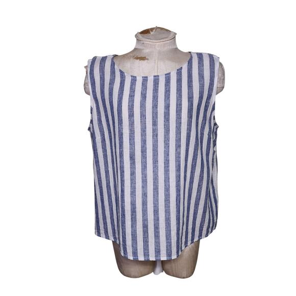 beachlunchlounge Tops - Beach Lunch Lounge Womens Linen Blend stripped‎ Top Size L
